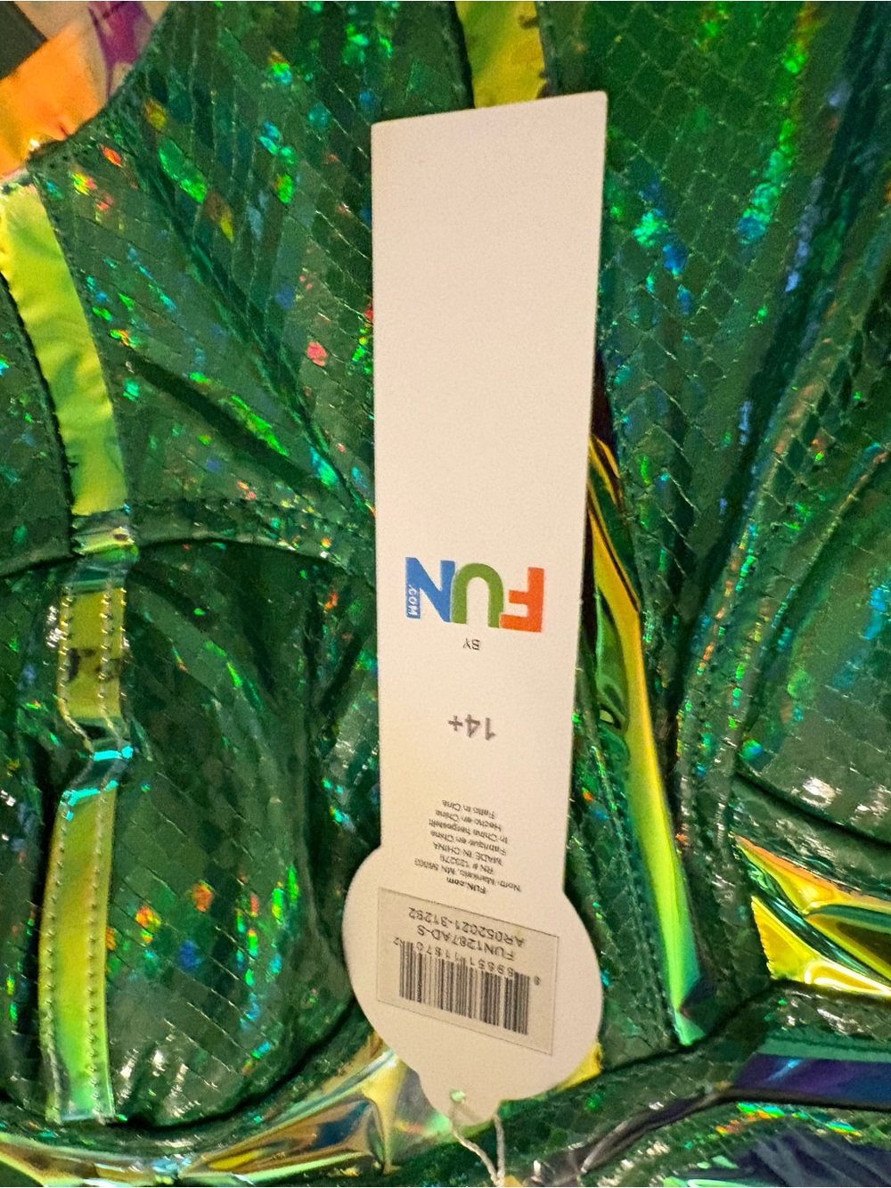 Green Dragon Wings Costume Set for women’s- Shiny Two-Piece - Picture 5 of 8